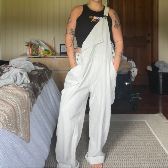 Cotton On Soft Taupe Denim Overalls - Picture 1 of 6